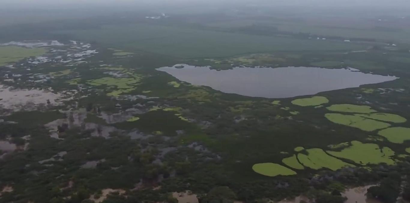 CON MAQUINA ANFIBIA, SE BUSCA RECUPERAR LA CAPACIDAD DE REGULACIÓN DEL CUERPO HÍDRICO DE LA LAGUNA DE SONSO